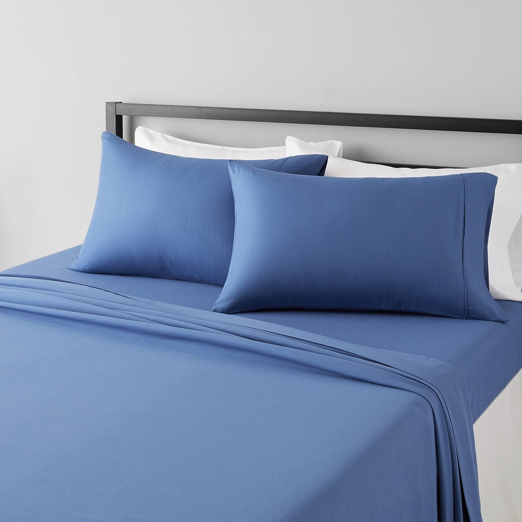 Super Soft Microfiber Sheet Set, Queen, 4-Piece, Dutch Blue, Easy Care
