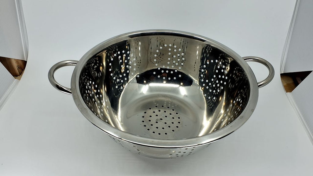 5Qt Stainless Steel Colander - Heavy Duty, Easy Grip, Dishwasher Safe