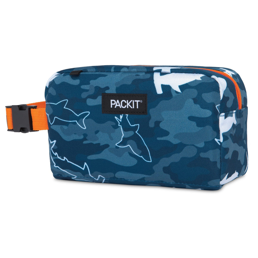 PackIt Camo Shark Snack Box, Built-in Ice Pack, Perfect for On-the-Go