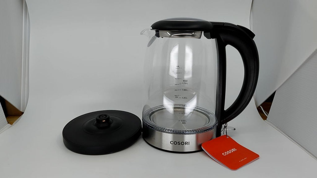 Cosori 1.8 Quart Electric Kettle, Glass, Black, Fast Boil, 1500W