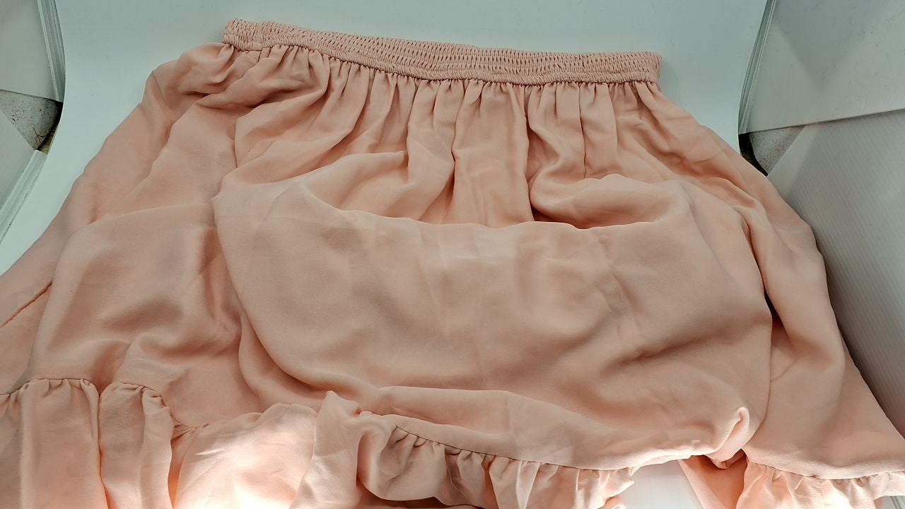 Flowy Mini Dress w/ Pockets, Light Pink, Size L, Flutter Sleeve