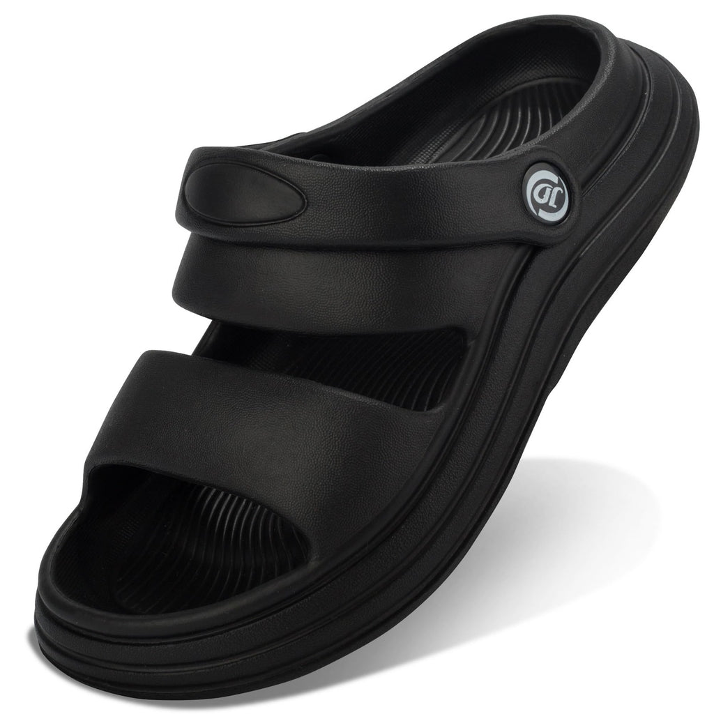 Axcone Kids Comfort Clogs Slippers Boys Girls Slides Shoes, Black-24/25