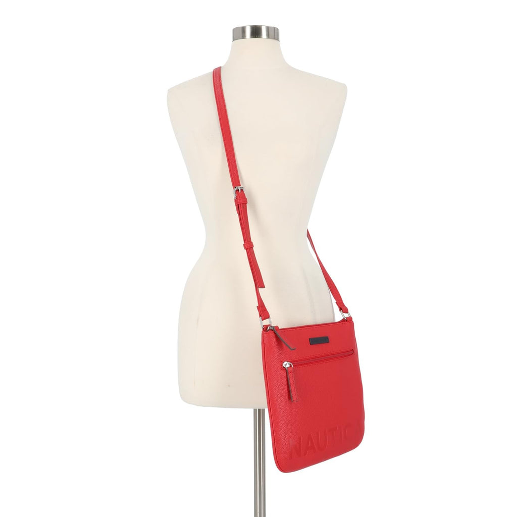 Nautica womens Lakeside Signature Jaquard North South Crossbody Bag