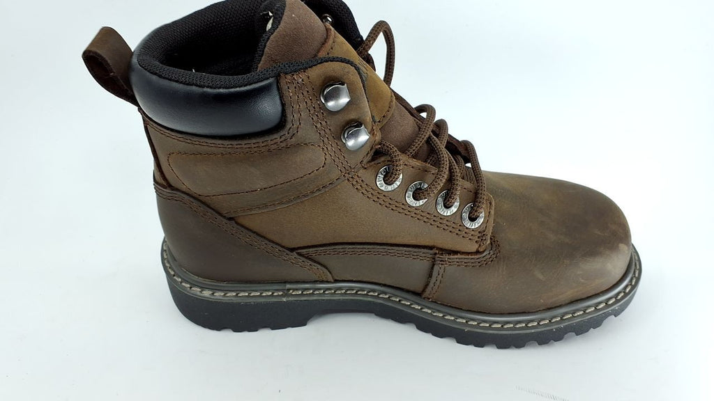Wolverine Women's Floorhand Steel-Toe 6" Waterproof Work Boot, Dk Brown, 5