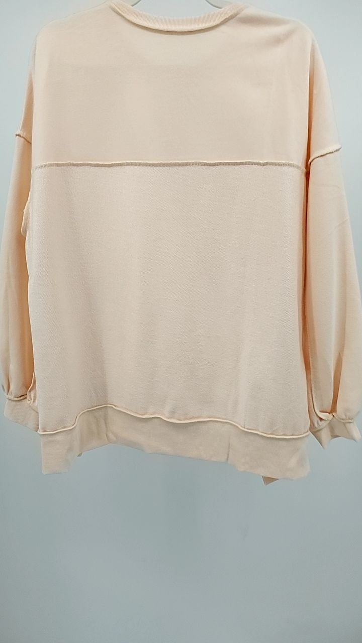 Exposed Seam Long Sleeve Sweatshirt