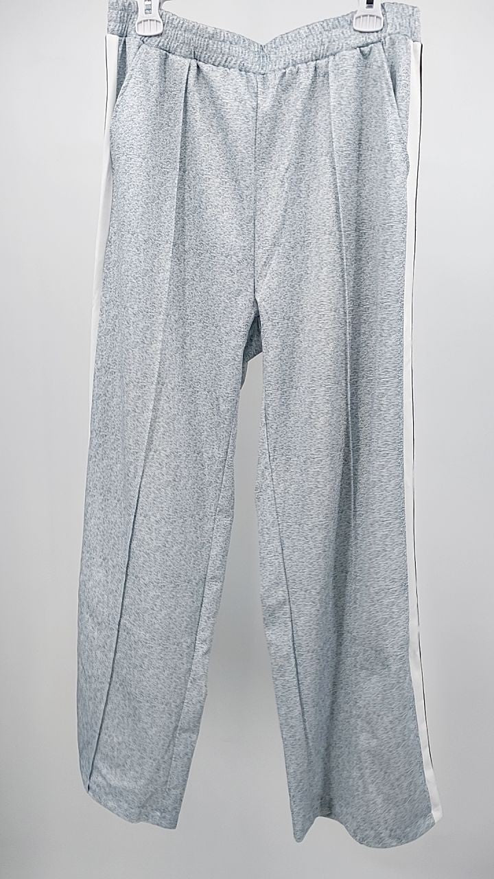 Full Size Contrast Lapel Collar Top and Pants Set