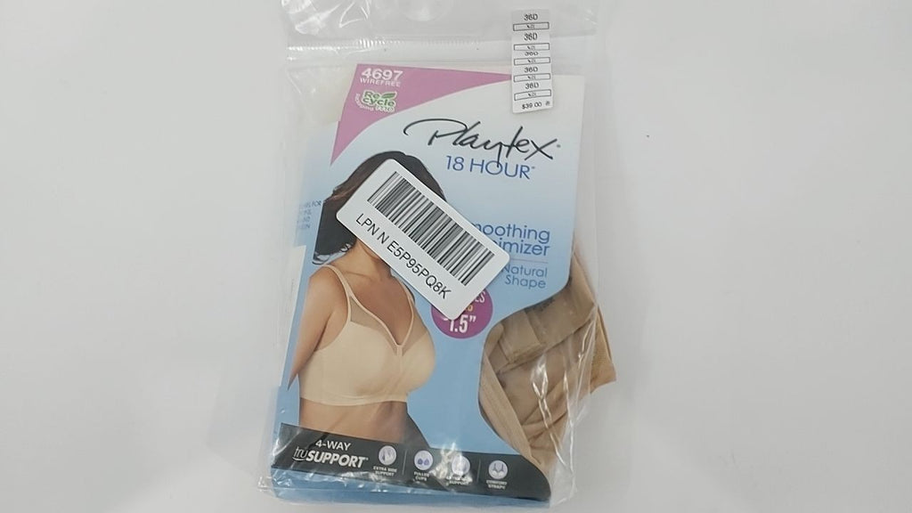 PLAYTEX Womens 18 Hour Smoothing Wirefree Us4697 Minimizer Bra, Nude, 36D US