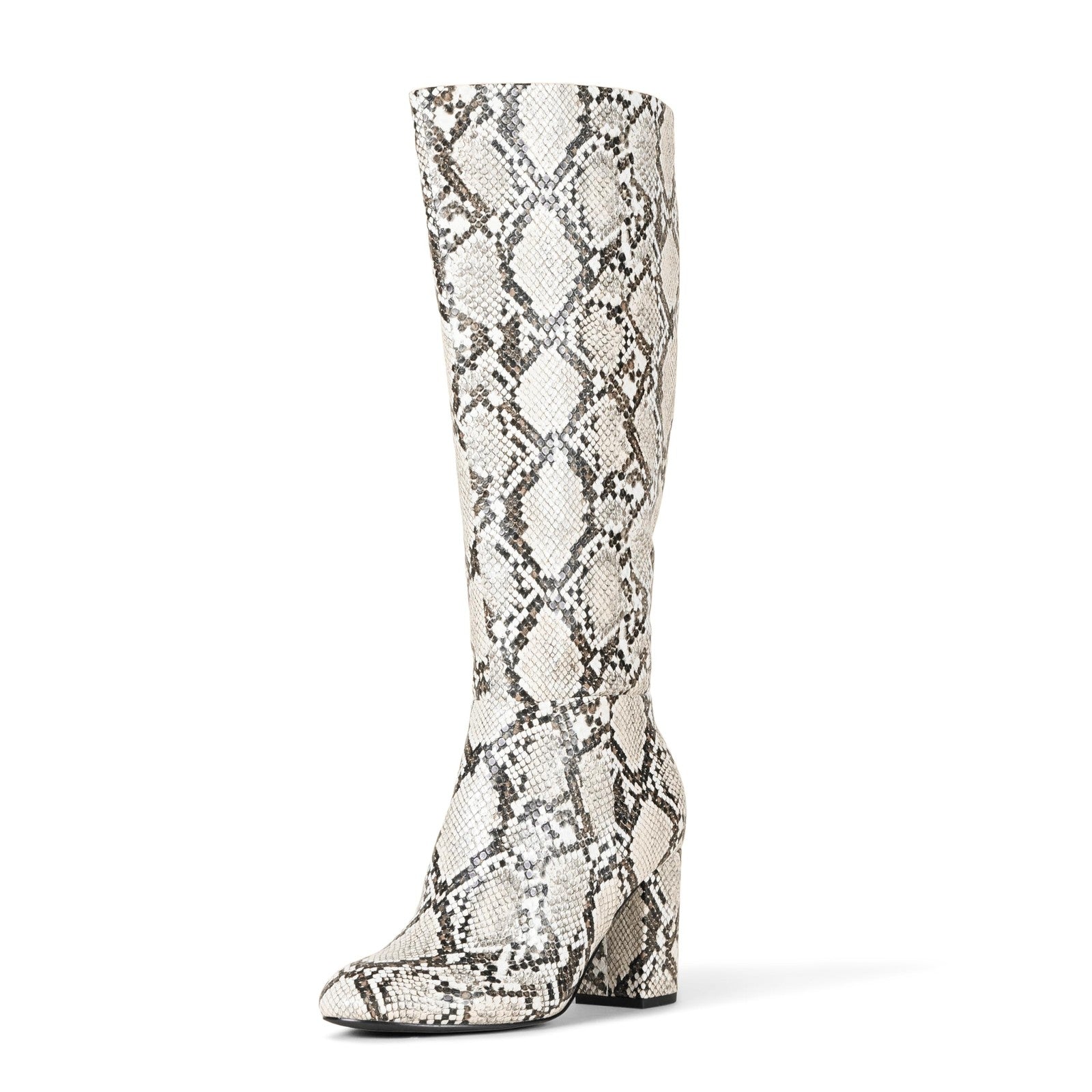 Amazon Essentials Women's Tall Heel Boot, Snake Faux Leather, 9.5
