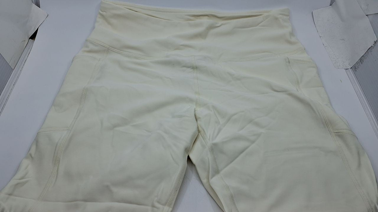CRZ YOGA Thermal Fleece Lined Leggings 25'' Pockets X-Large White Apricot