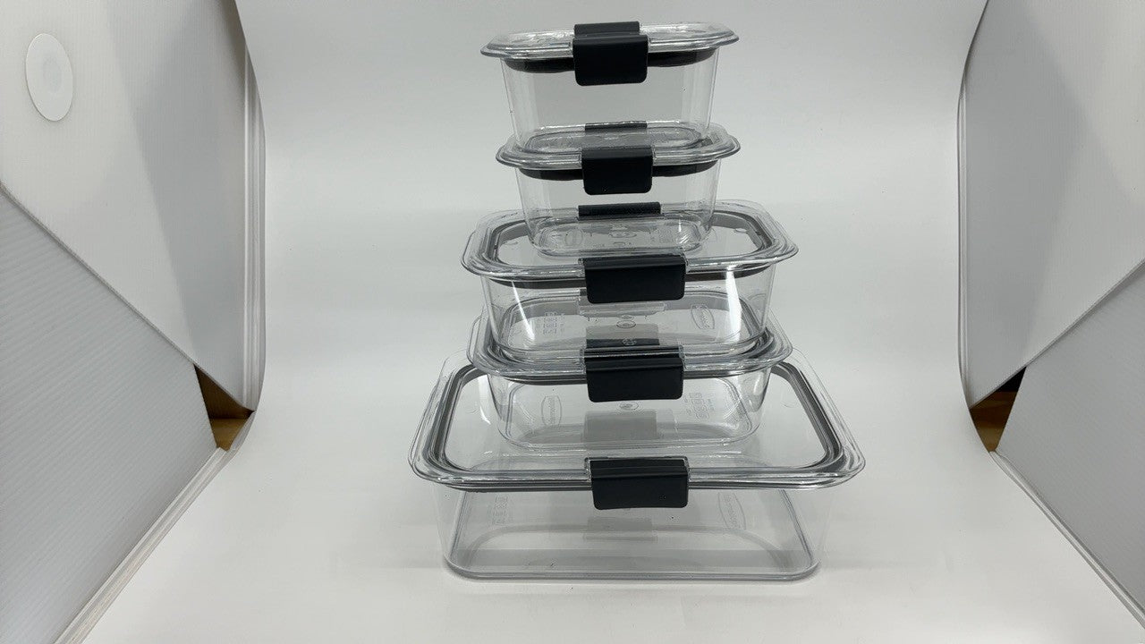 Food Storage Containers Set of 5, Rubbermaid Brilliance, Leak-Proof, Clear