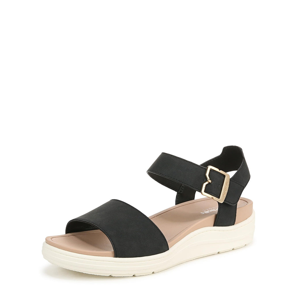 Dr. Scholl's Shoes Womens Time Off Sky Sandal Black Smooth 8.5