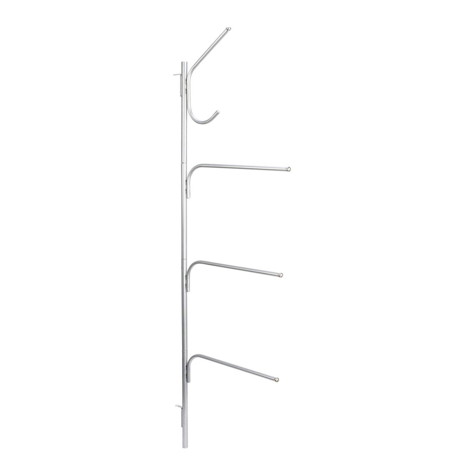 Hinge-It Clutterbuster Family Towel Bar, Silver, 4 Swiveling Bars