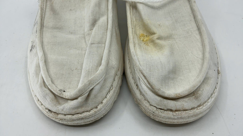 Hey Dude Wally Linen Loafers Natural White Size 13 Men's Shoes