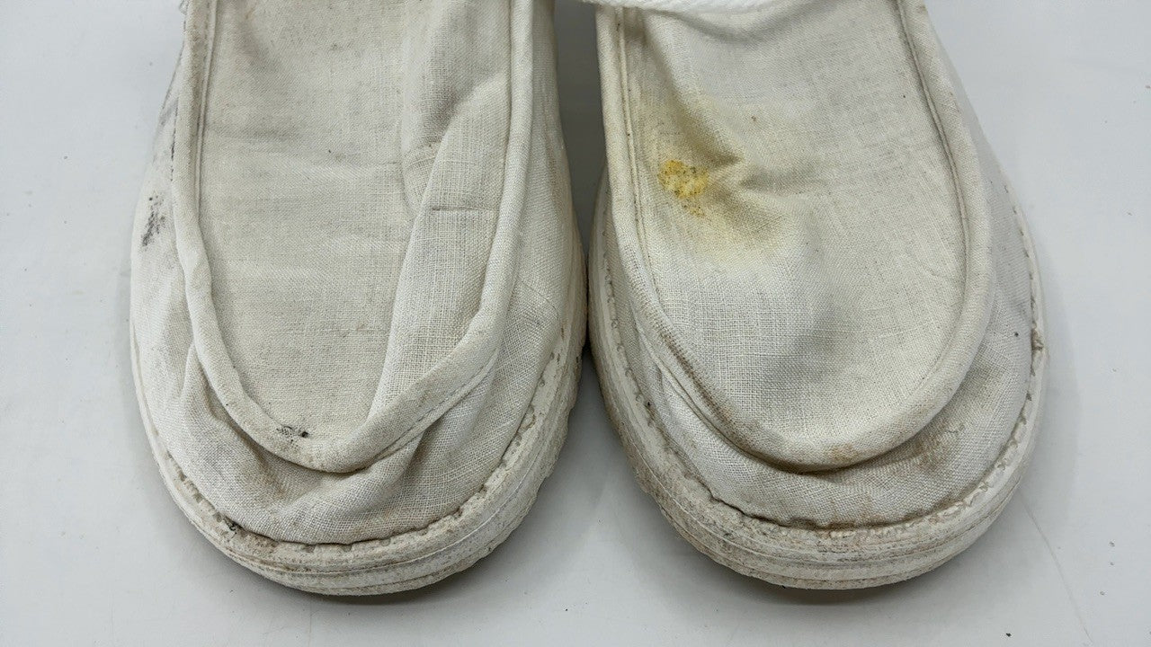 Hey Dude Wally Linen Loafers Natural White Size 13 Men's Shoes