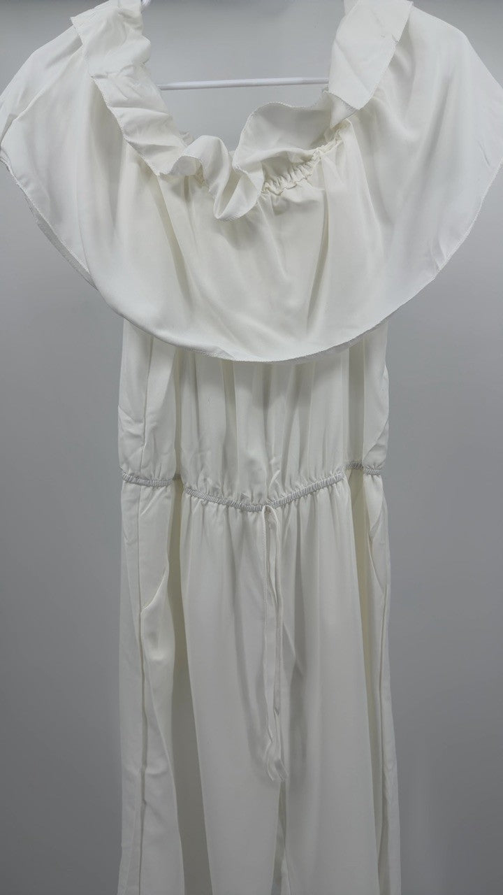 Off-Shoulder Ruffled Wide Leg Jumpsuit
