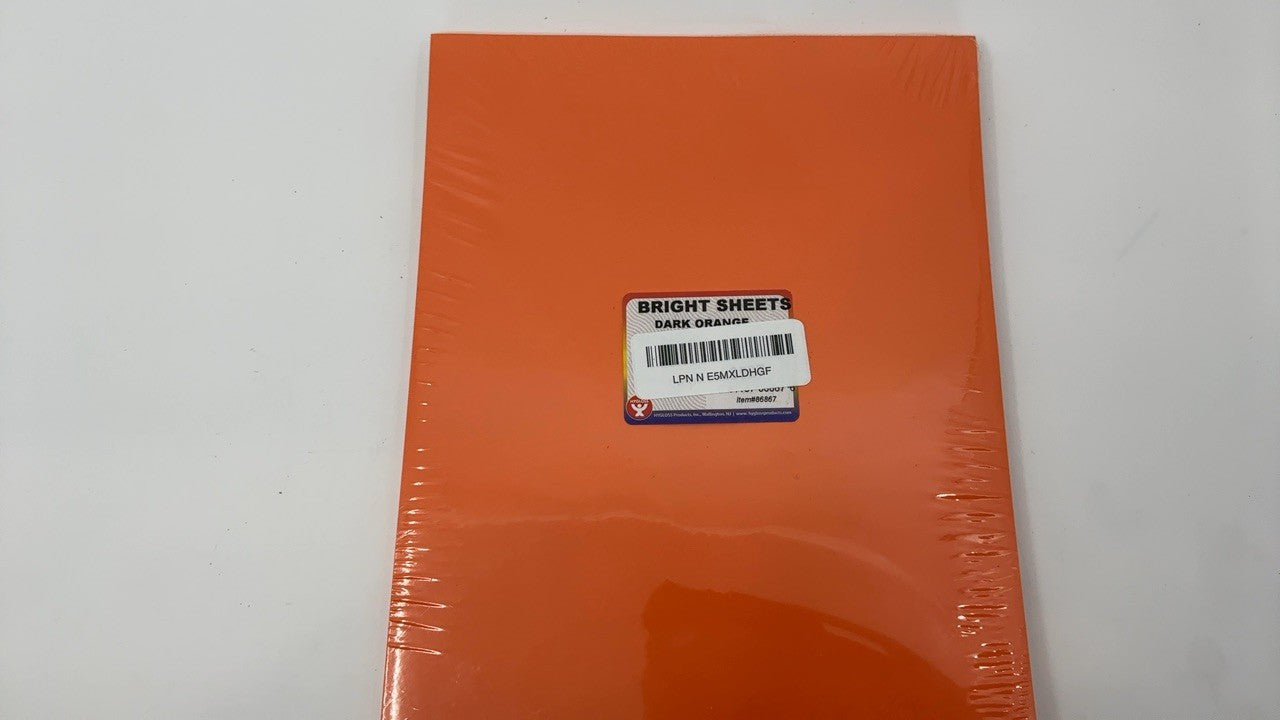 Vibrant Dark Orange Paper 8.5x11 In, 24 lb, 90 Sheets, Fade-Resistant