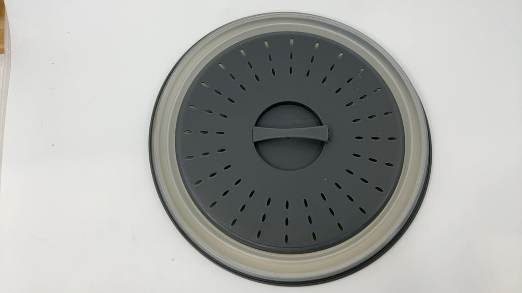 Charcoal Microwave Splatter Cover, Medium Silicone, Multi-Use Kitchen Tool