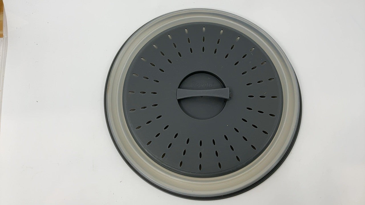 Charcoal Microwave Splatter Cover, Medium Silicone, Multi-Use Kitchen Tool