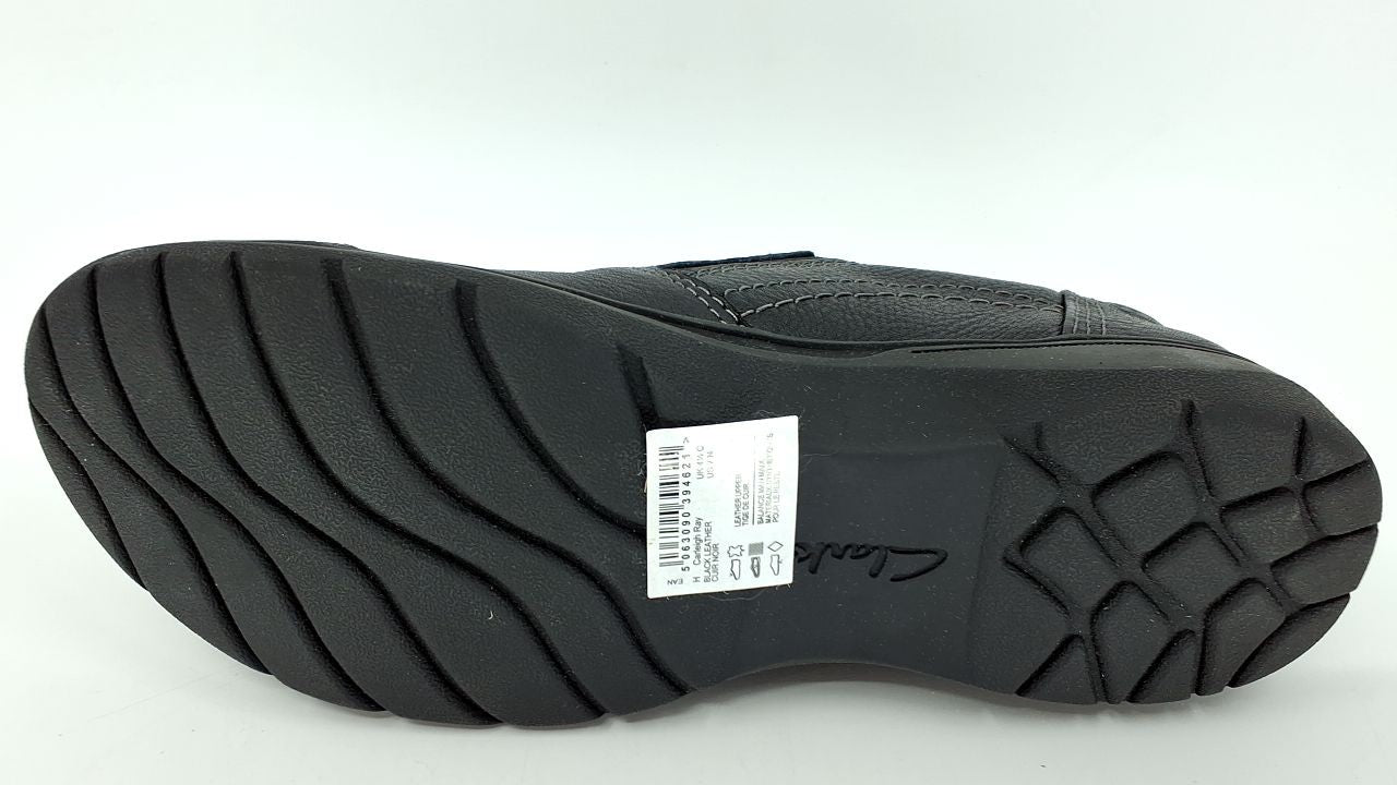 Clarks Women's Carleigh Ray Oxford, Black Leather, 7 Narrow