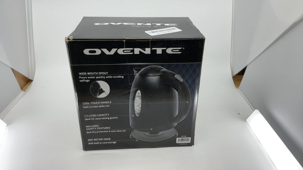 OVENTE 1.7L Electric Kettle, Fast Boil, BPA Free, Black, Removable Filter