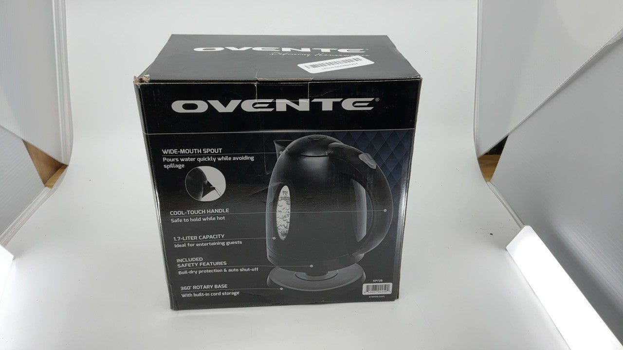 OVENTE 1.7L Electric Kettle, Fast Boil, BPA Free, Black, Removable Filter