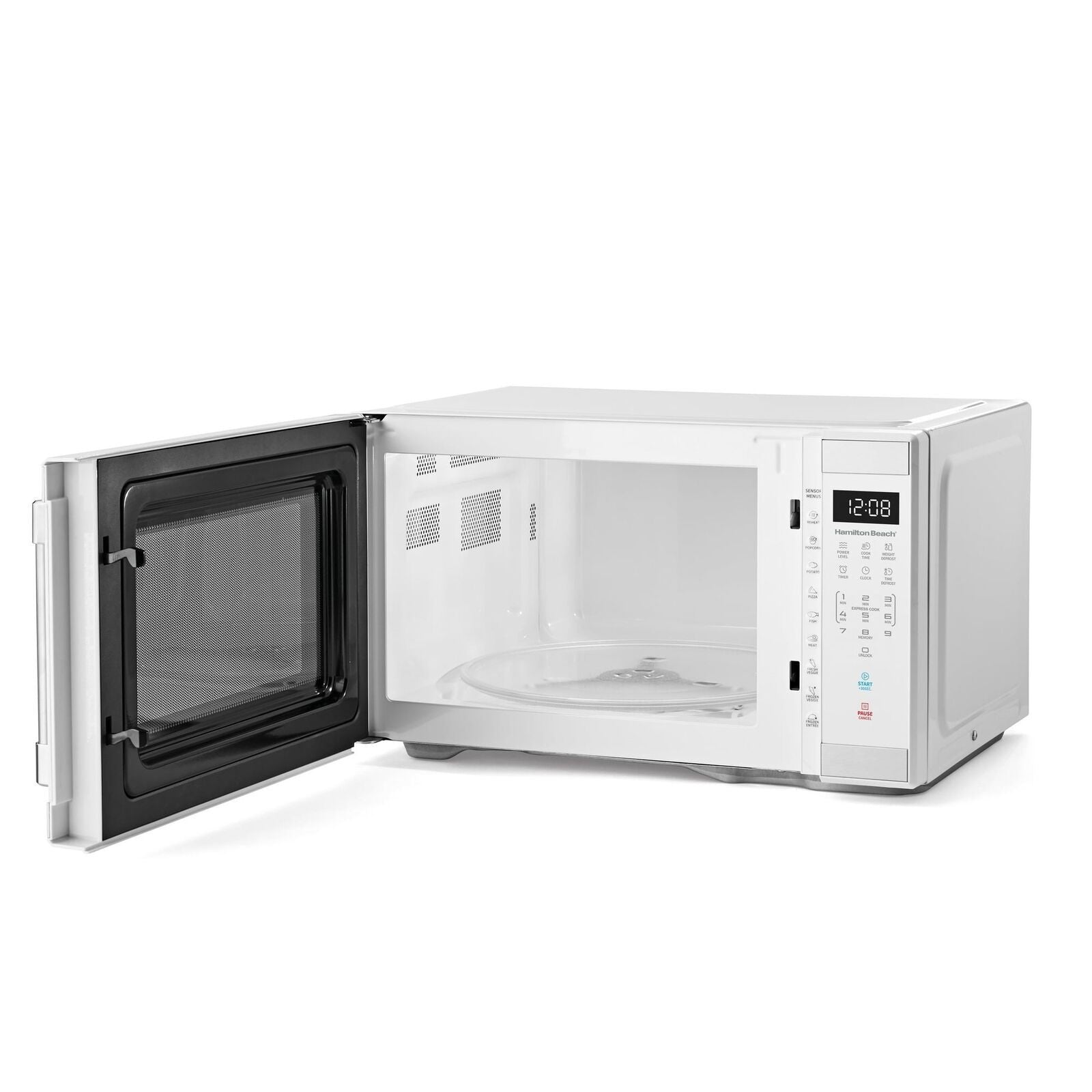 Hamilton 1.1 Cu Ft Countertop Microwave Oven White & Stainless Steel