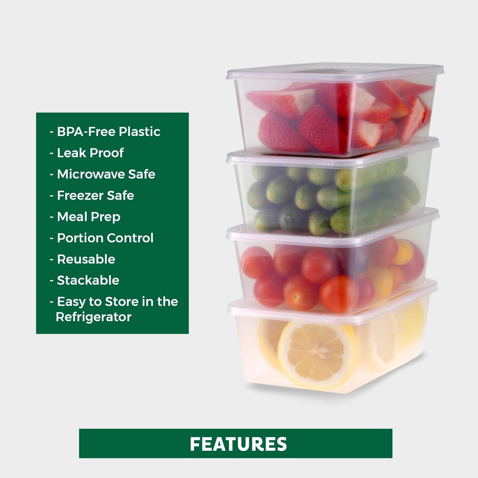50-Pack 25 oz BPA Free Food Storage Containers w/ Lids - Leakproof & Stackable