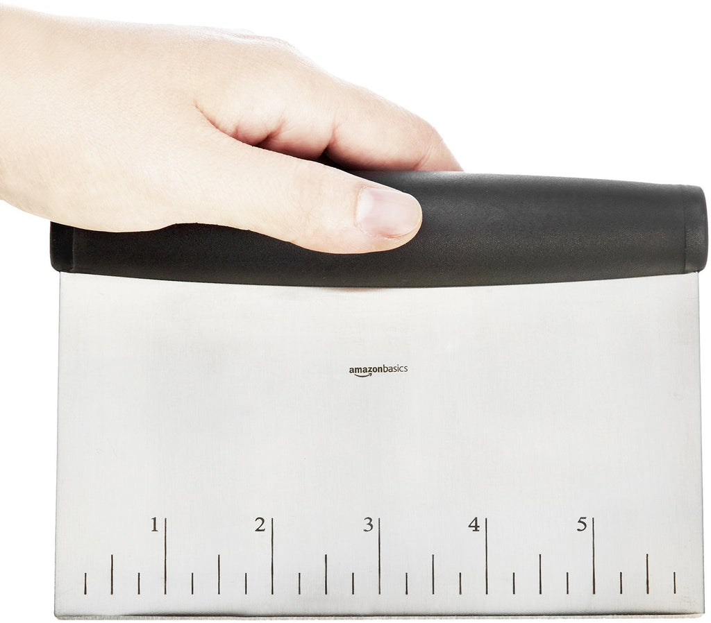 6 In Scraper/Chopper Tool, Stainless Steel, Black & Silver, Kitchen Utensil