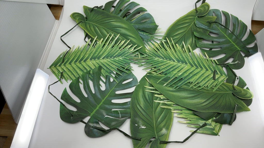 Tropical Palm Leaf Garland Party Decorations, Length 2.6M, 8.5 FT, Green