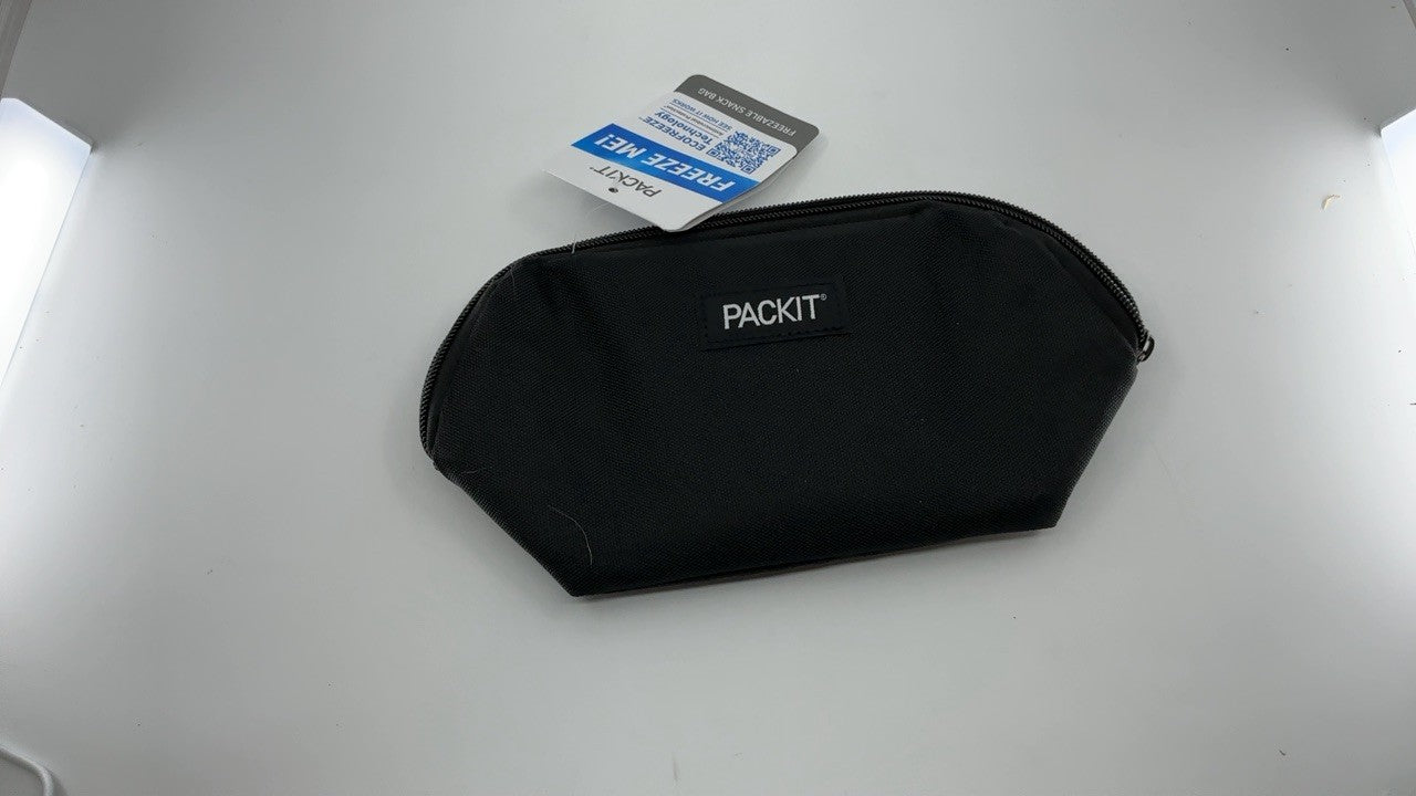 EcoFreeze Black Snack Bag, PackIt, Foldable & Reusable, Great for Travel