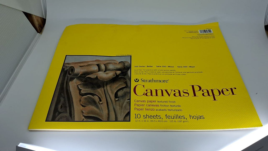 Strathmore 300 Series Canvas Pad 12x16 in, 10 Sheets for Acrylic & Oil