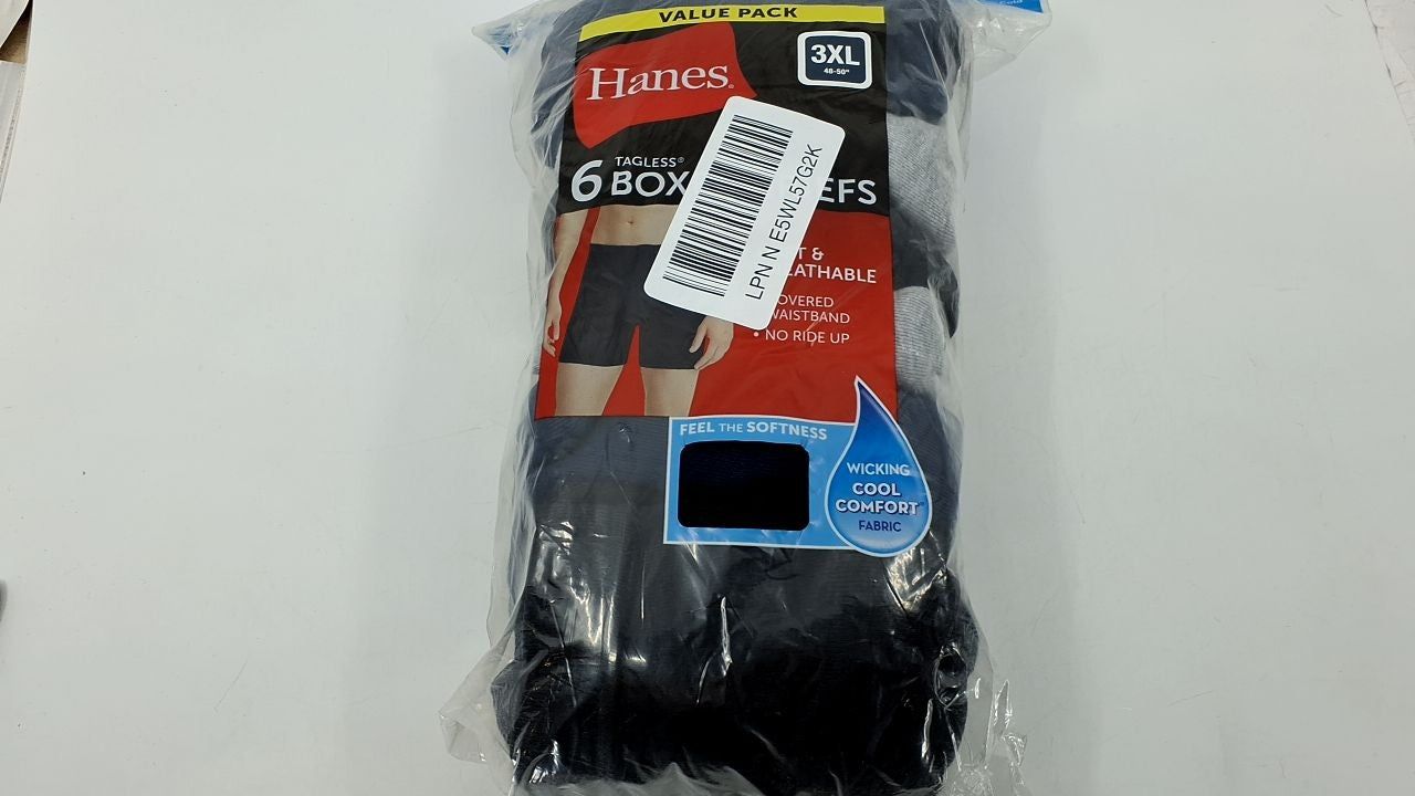 Hanes Tagless Boxer Briefs 6 Pack, ComfortSoft Waistband, 3X-Large