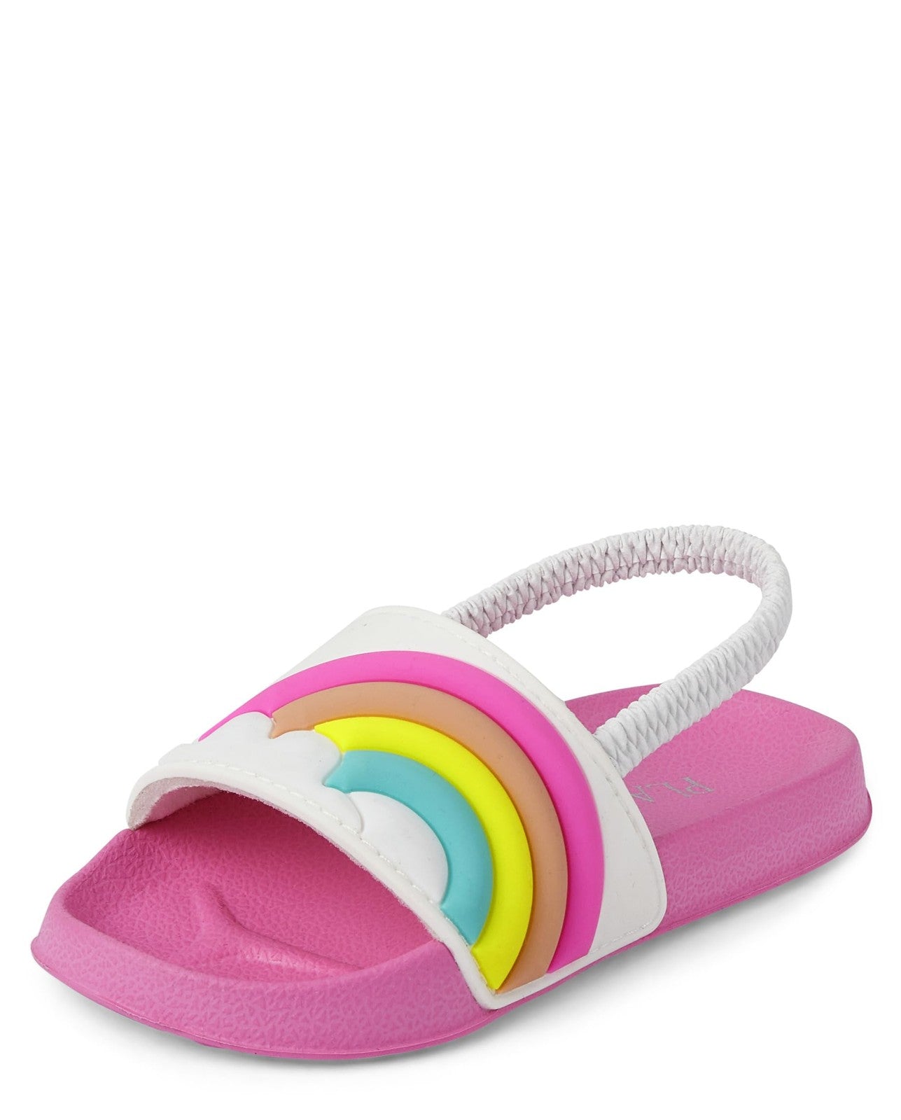 Baby Girls Toddler Slide Sandals w/ Backstrap, Rainbow Wave, Size 10