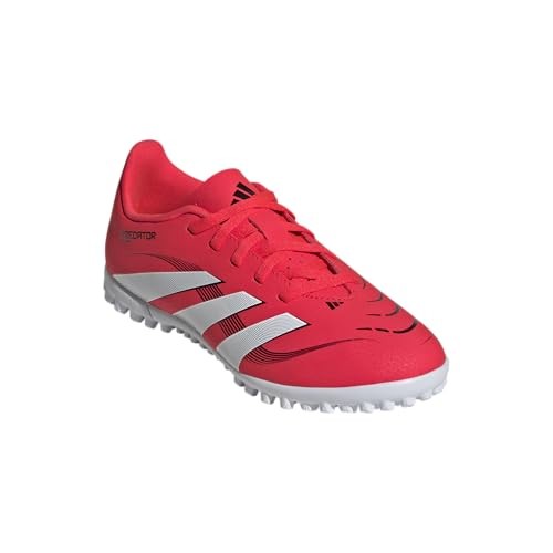 adidas Unisex-Kids Club Predator Turf Soccer, Lucid Red/White/Black, 5.5