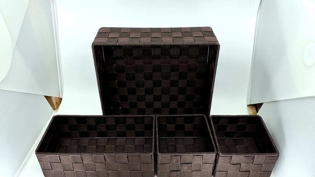 Coffee Storage Baskets Set of 4, Handmade, Waterproof, Organizing Bins