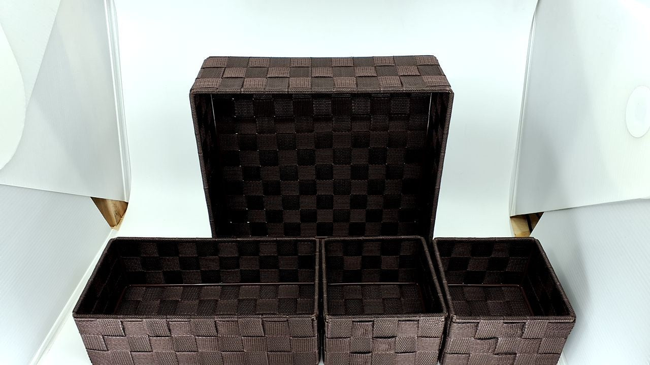 Coffee Storage Baskets Set of 4, Handmade, Waterproof, Organizing Bins