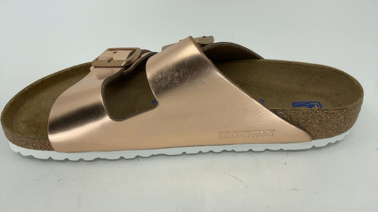 Birkenstock Women's Arizona Soft Footbed Sandals, Metallic Copper, 11 Medium US