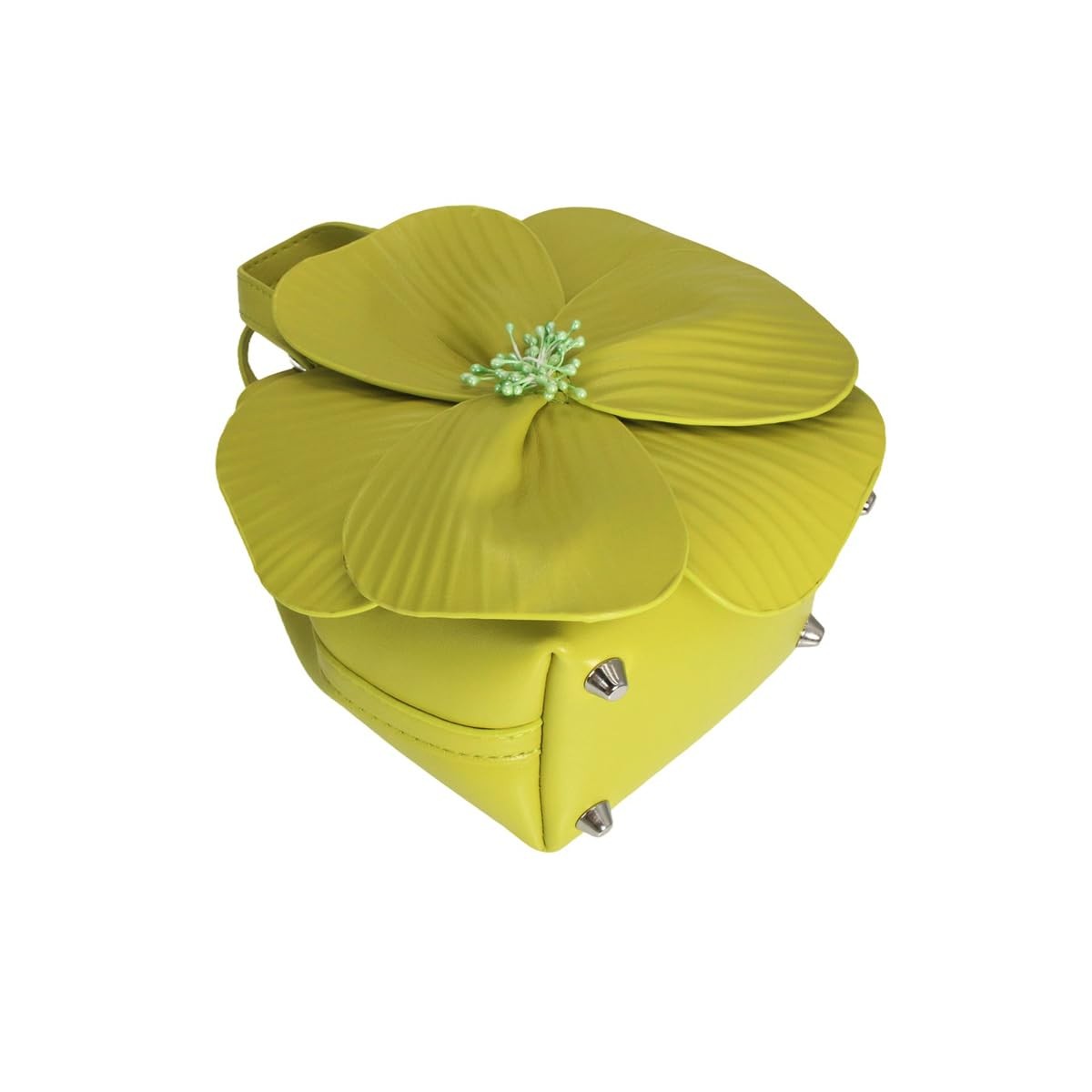 Women's Floral Crossbody Clutch Green PU Leather Evening Purse