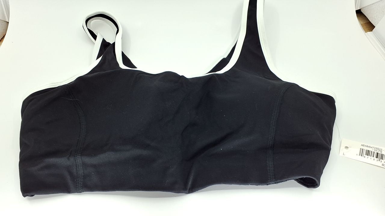FormFlex Large Sports Bra, V-Neck, Black/White, Light Support