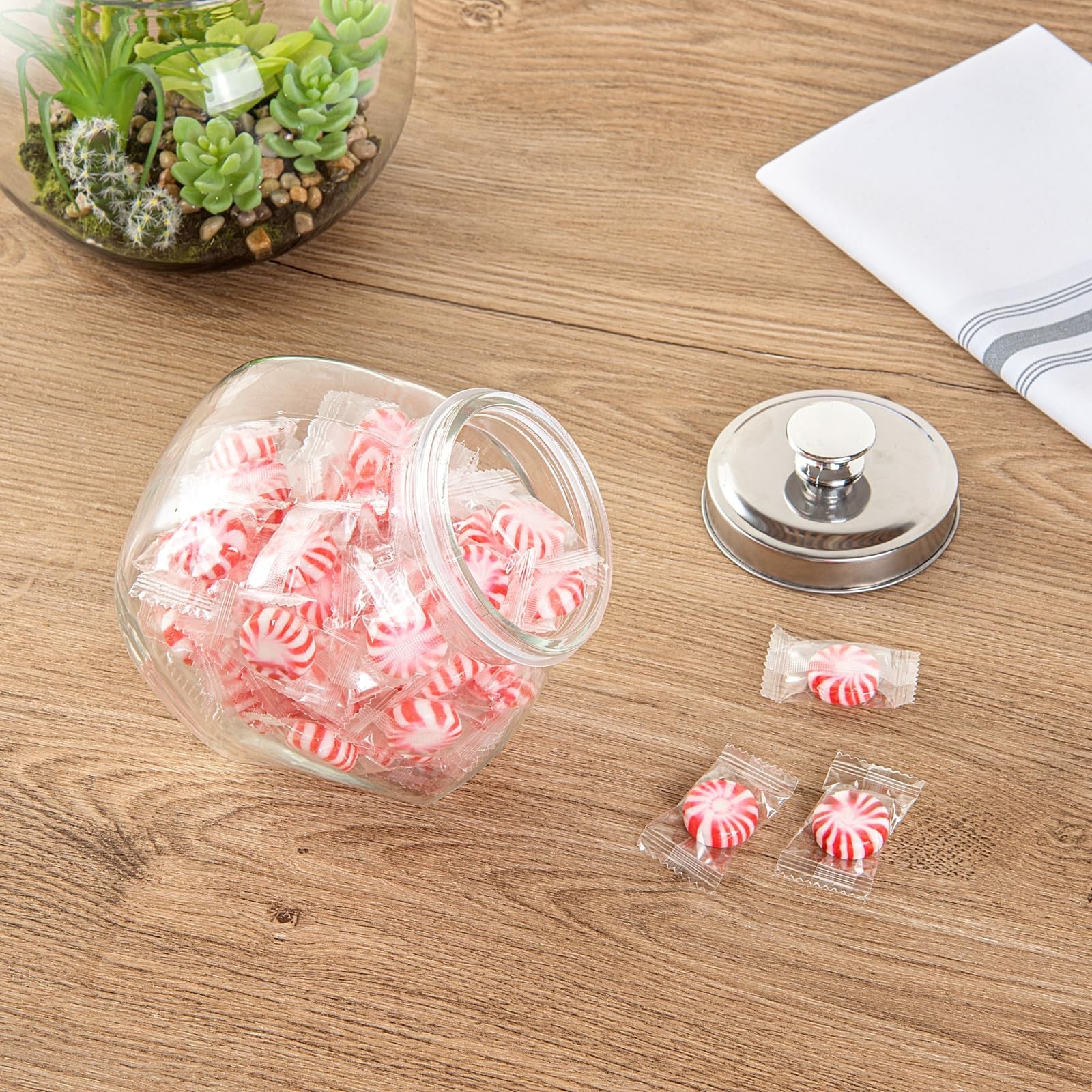 Vetri 0.3 Gallon Glass Penny Jar w/ Chrome Lid - Clear Candy Jar