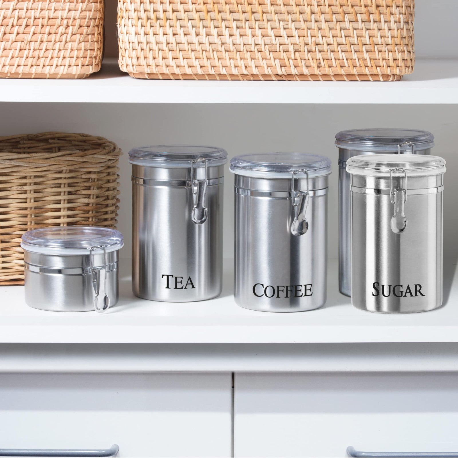Oggi 62 Oz Sugar Canister - Airtight Stainless Steel Container