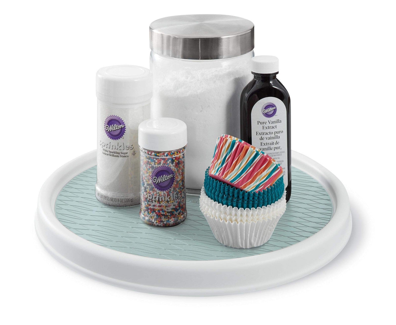 Copco Basics Non-Skid Pantry Cabinet Lazy Susan Turntable, 12-Inch, Blue