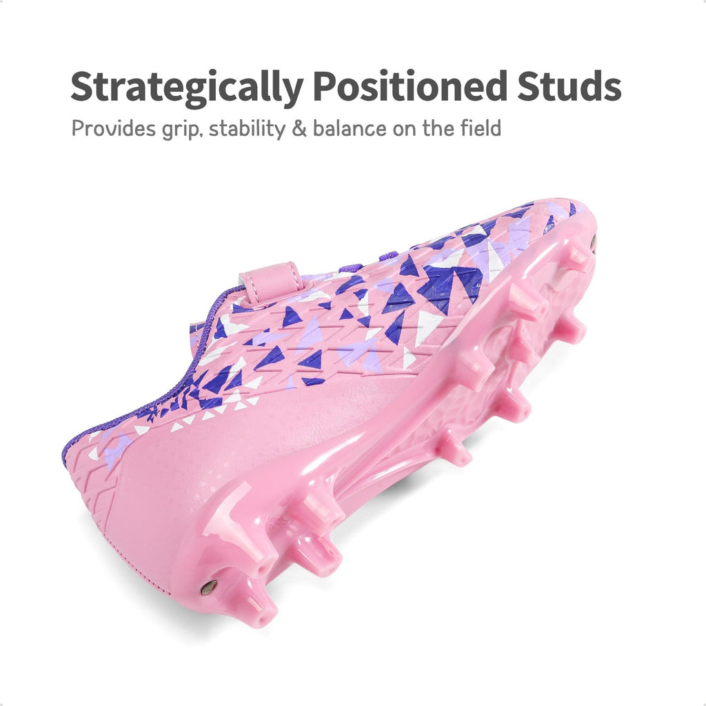 DREAM PAIRS Soccer Cleats Kids Size 8 Toddler Pink/Purple Football Shoes