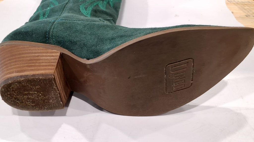 Dingo Womens Green Thunder Road Snip Toe Boots 2.5 in Heel Size 10