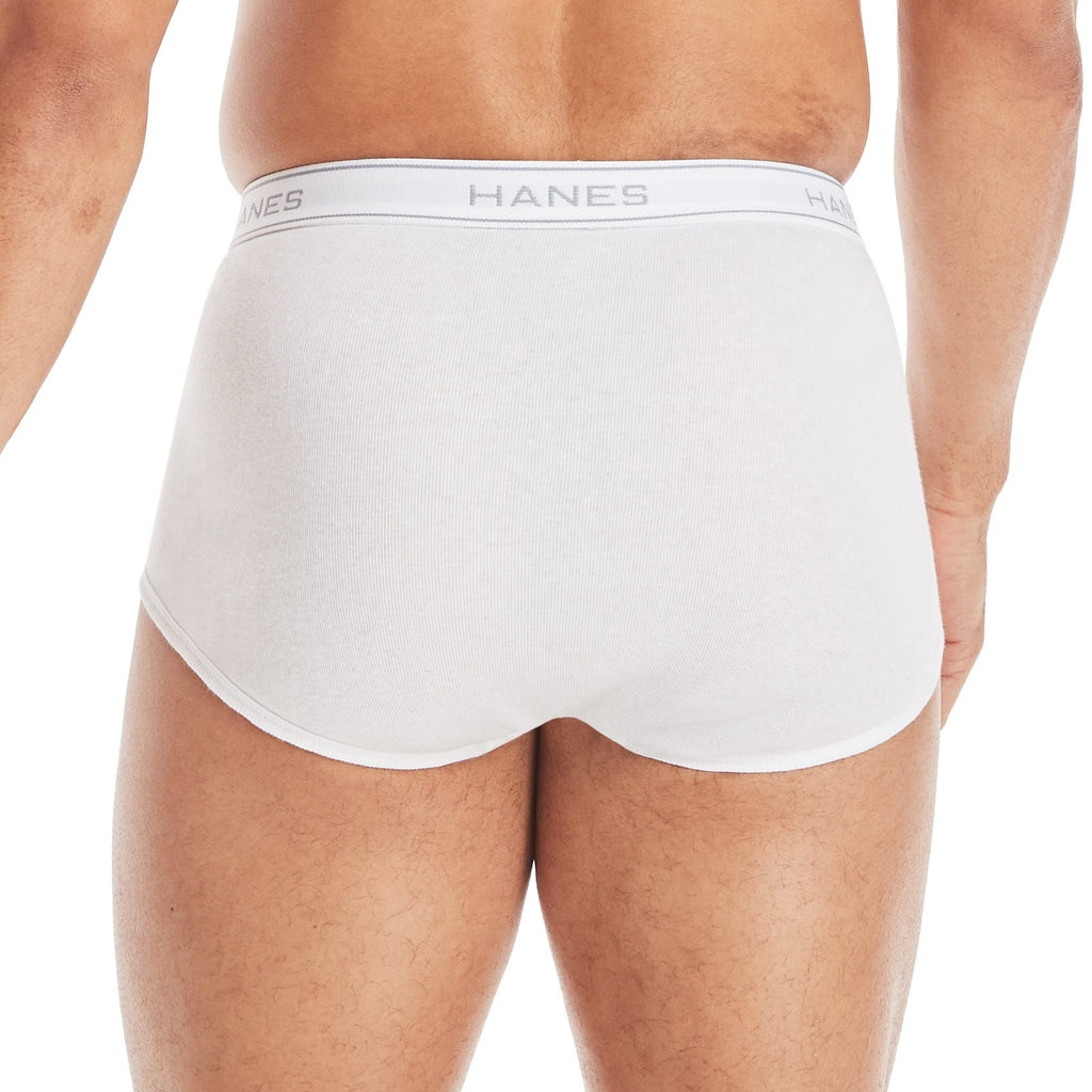 Hanes Men's X-Large Tagless Briefs 6-Pack, White Cotton Blend