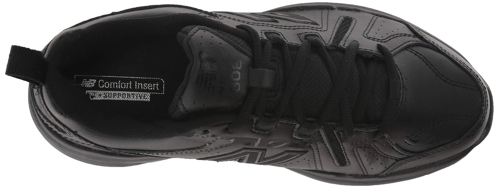 New Balance Women's 608 V5 Casual Comfort Cross Trainer, Black/Black, 12 Wide