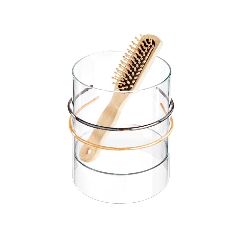 iDesign Clarity Hair Accessories Organizer Canister 6x6x7 Clear