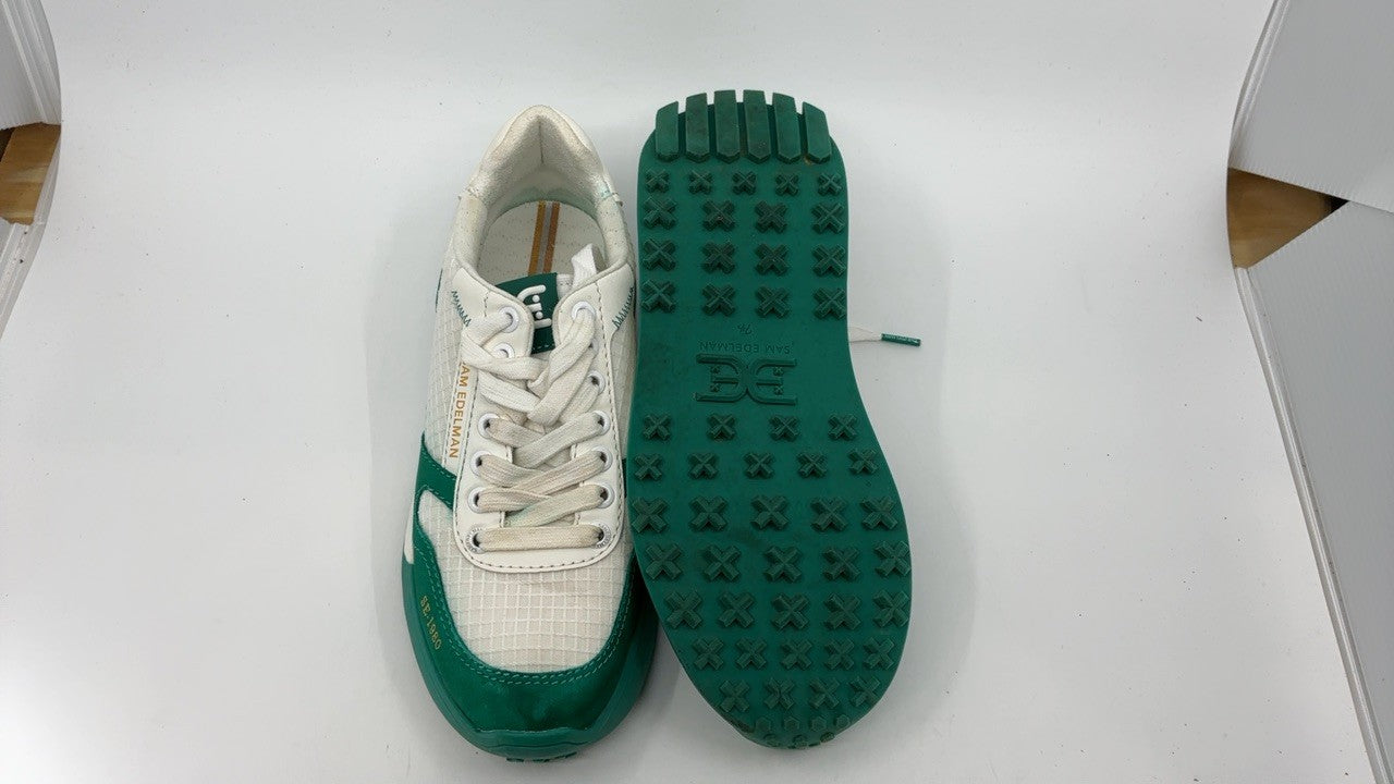 Sam Edelman Women's Layla Sneaker Green/White 7.5 Medium