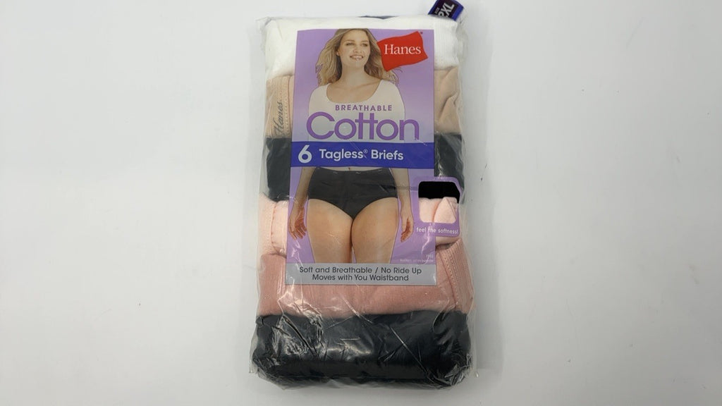 Hanes High-Waisted Panties 6-Pack, Moisture-Wicking, Size 9, Body Tones