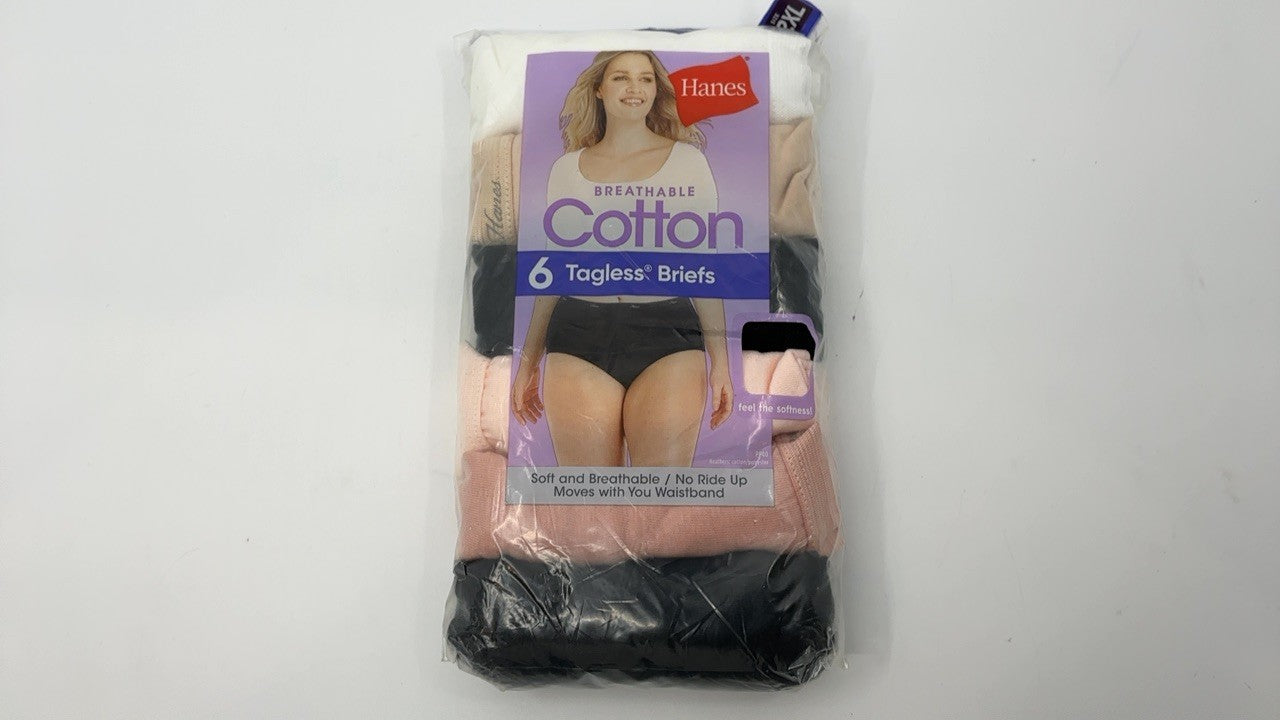 Hanes High-Waisted Panties 6-Pack, Moisture-Wicking, Size 9, Body Tones